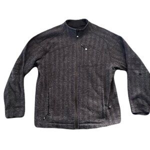 Lululemon Rara Brown Wool Fleece Lined Wool Blend Full Zip Jacket Men XL